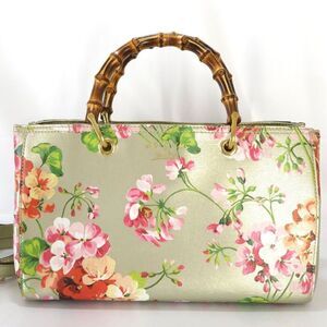 🌸 PRISTINE Gucci Limited Edition Floral Bamboo Tote  Exclusive, Made in Italy 🌸